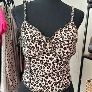 Nwot Peach love y2k leopard print Cami